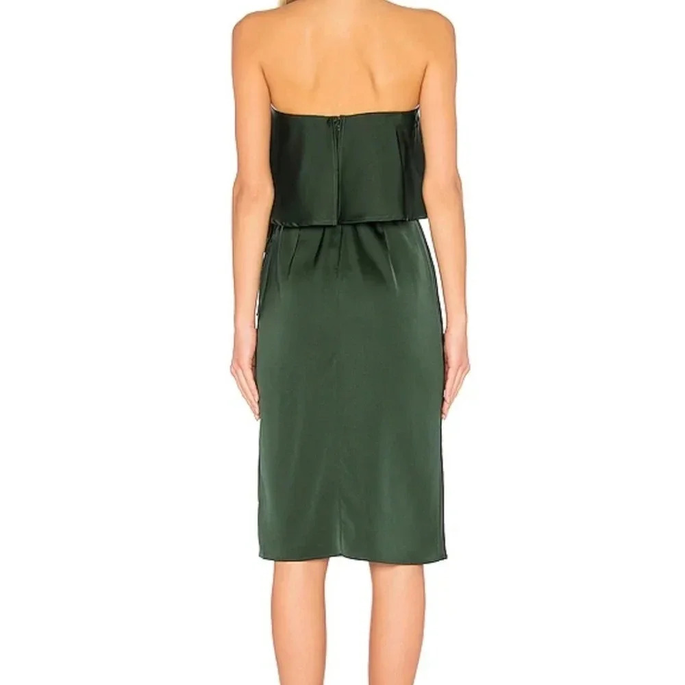 Revolve Lovers & Friends Violet Midi in Emerald Green SATIN DRESS, size xs - Picture 3 of 7
